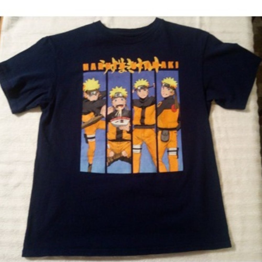 Naruto Shippuden Anime Naruto Uzumaki Character Unisex T-Shirt      Size Large